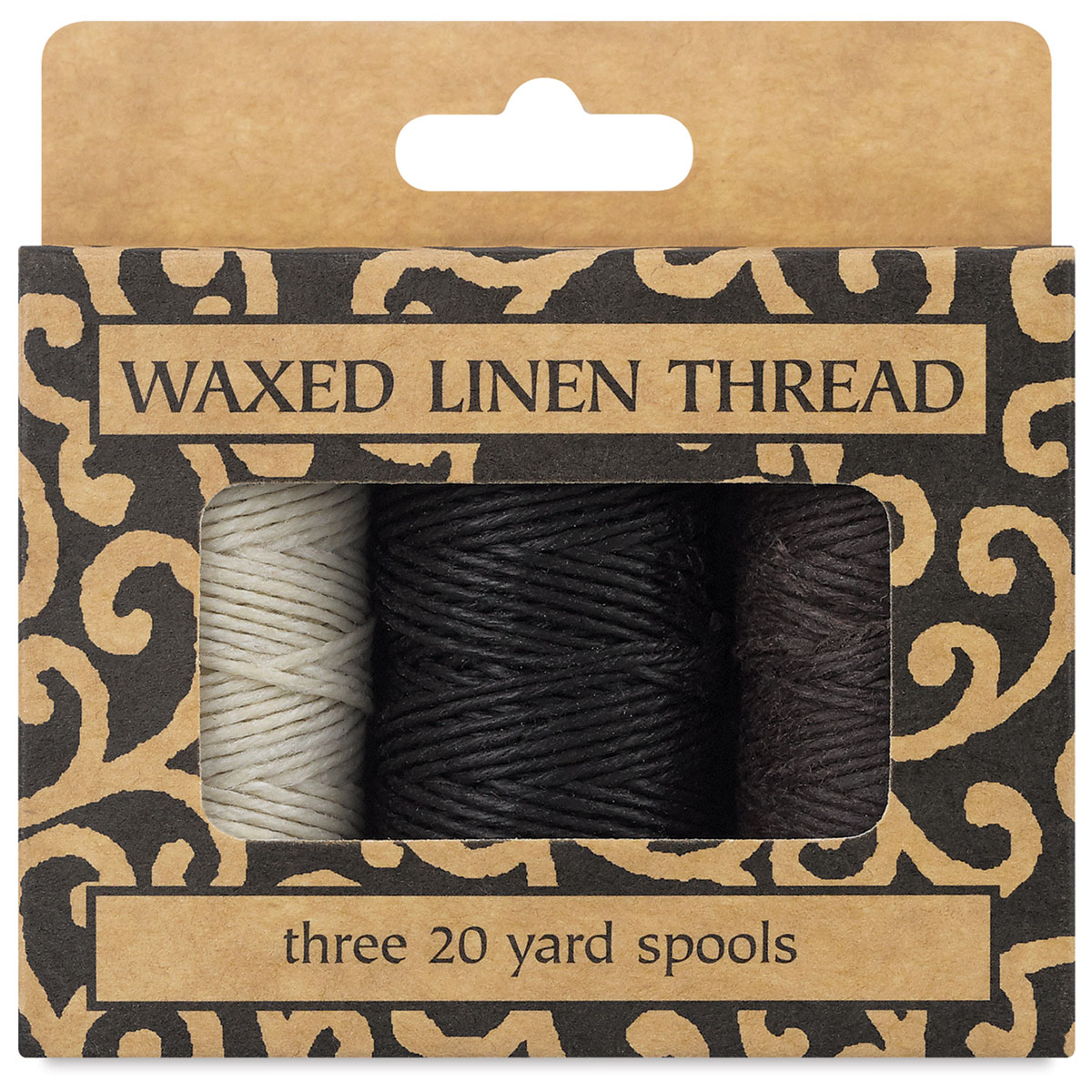 Books By Hand Waxed Linen Thread - Neutral Pack, 20-yard Spools, Pkg of 3